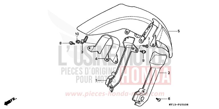 FRONT FENDER for Africa Twin 750 BLACK (NH1E) from 1995